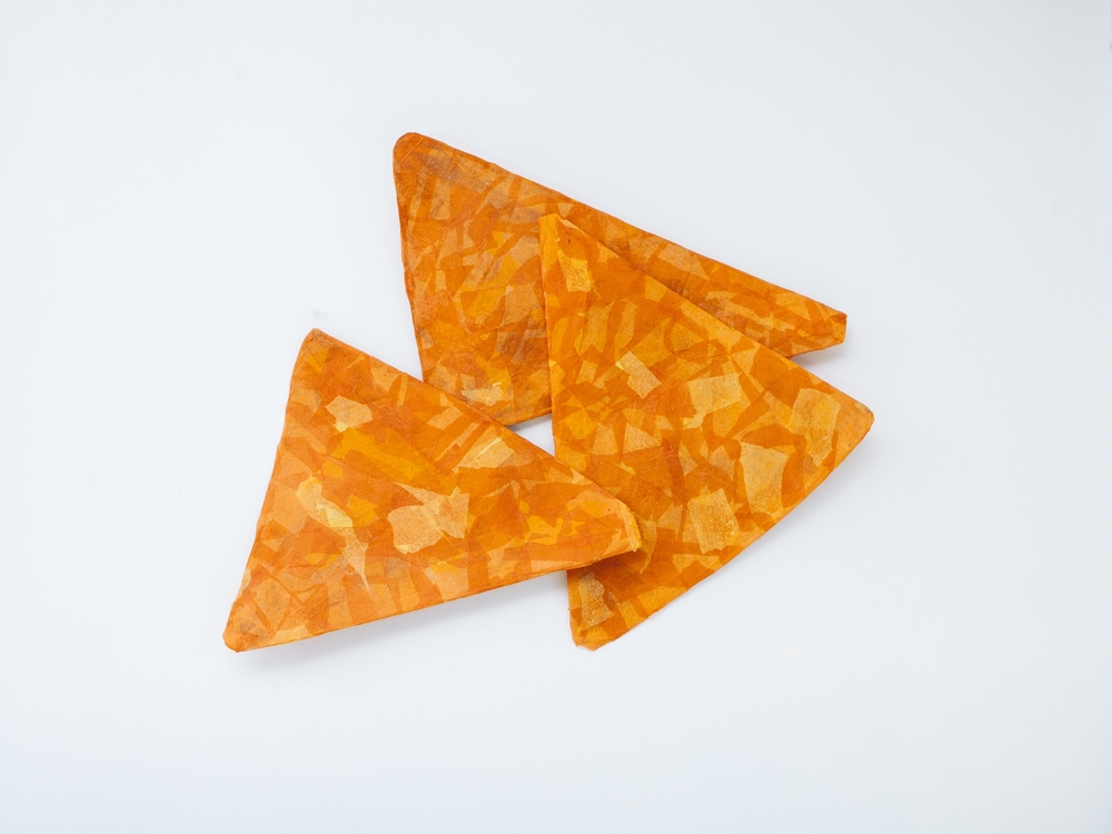 Doritos, Nacho Cheese. 2015. cardboard, paper, glue. 36"x 36". Photo: Mikayla Whitmore